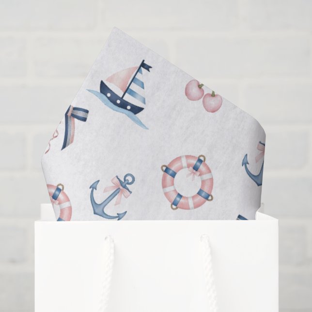 Papier Mousseline Cute Nautique et Coquette Infusion! (Sac cadeau)