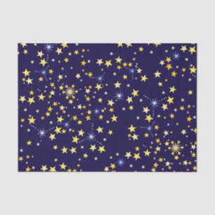 Papier Mousseline Cute Navy Blue Celestin Motif Amusant Lovely Star