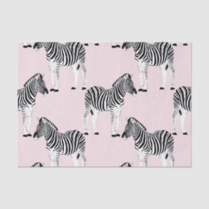 Papier Mousseline Cute Noir Blanc Zèbre Animal Rose Design
