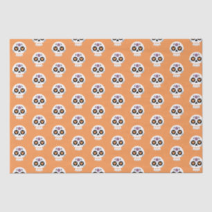 Papier Mousseline Cute orange Halloween Crâne à sucre