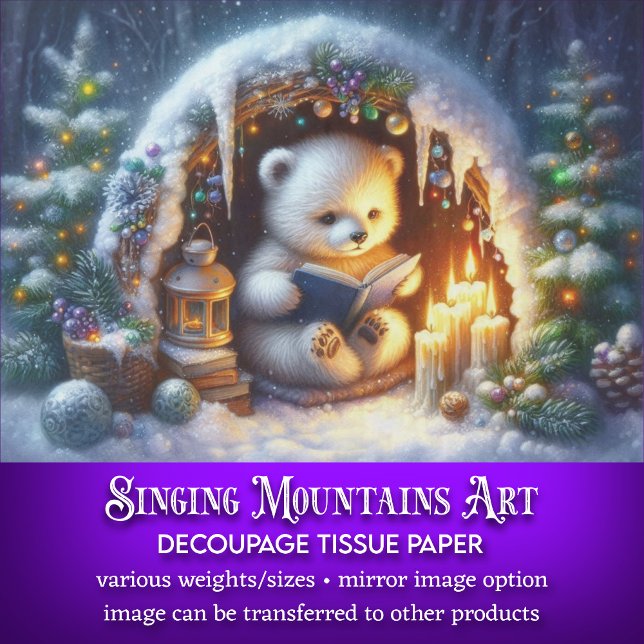 Papier Mousseline Cute Ours Polaire Lecture par bougie Découpage (Créateur téléchargé)
