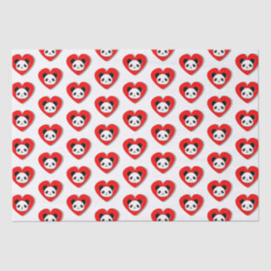 Papier Mousseline Cute Panda Bear Dans Le Coeur Rouge