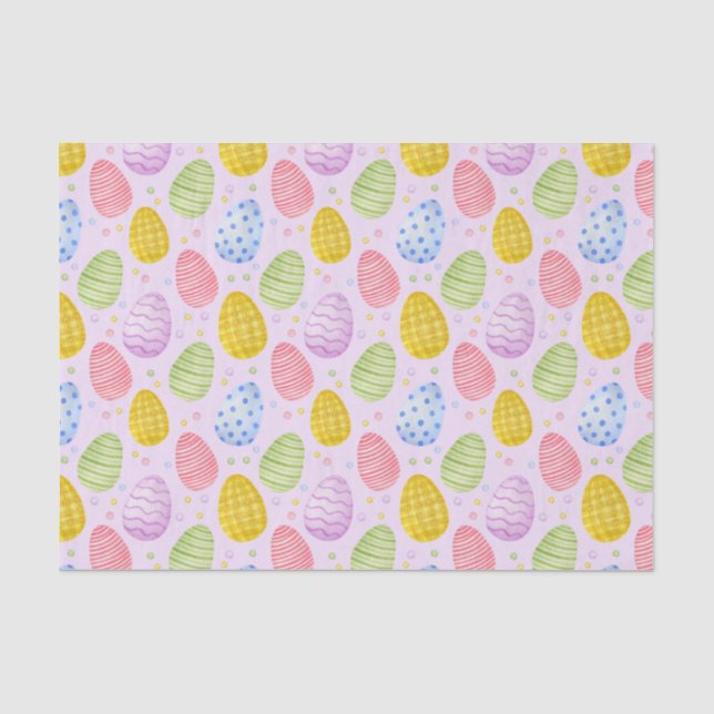 Papier Mousseline Cute Pastel Couleur OEufs de Pâques (Recto)