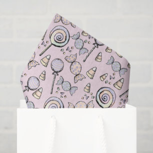 Papier Mousseline Cute Pastel rose Halloween Bonbons bébé