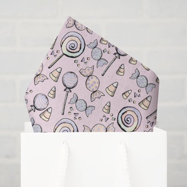 Papier Mousseline Cute Pastel rose Halloween Bonbons bébé (Sac cadeau)