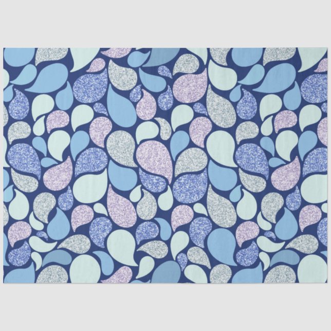 Papier Mousseline Cute Pastel Sirène Tear Drop Girly Motif Océan (Recto)