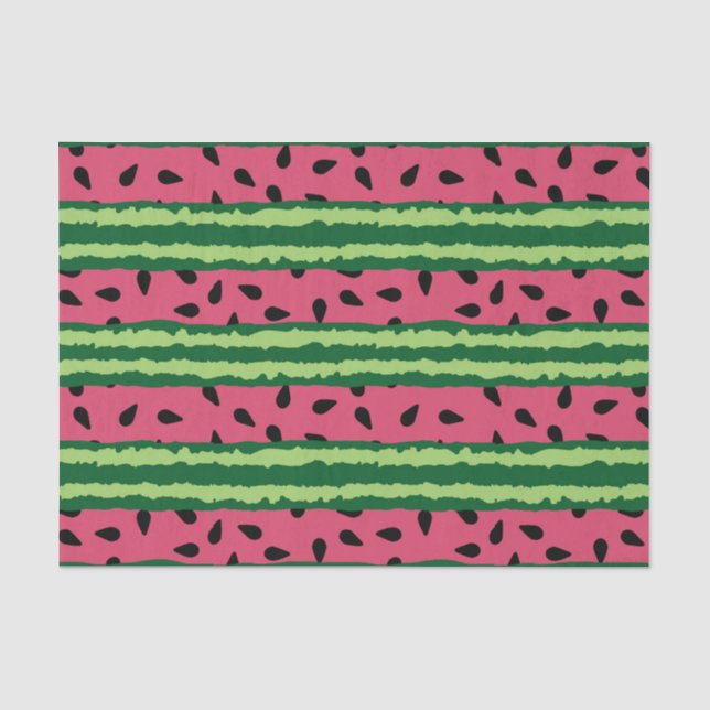 Papier Mousseline Cute pastèque Motif rose et vert (Recto)