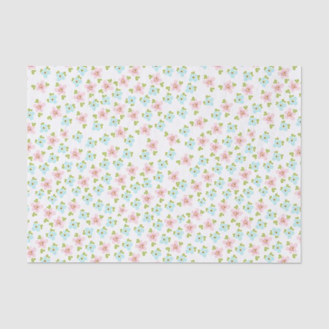 Papier Mousseline Cute, petit, floral, motif, tendance, girly, pays, (Recto)