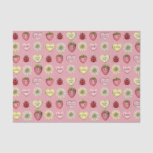 Papier Mousseline Cute Pink Kawaii Valentine's Day Motif