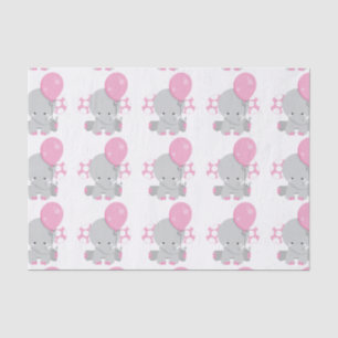 Papier Mousseline Cute Polka Dot Rose Elephant Girl Baby