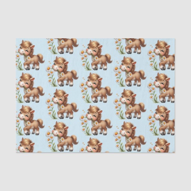 Papier Mousseline Cute Pony Mange Motif (Recto)