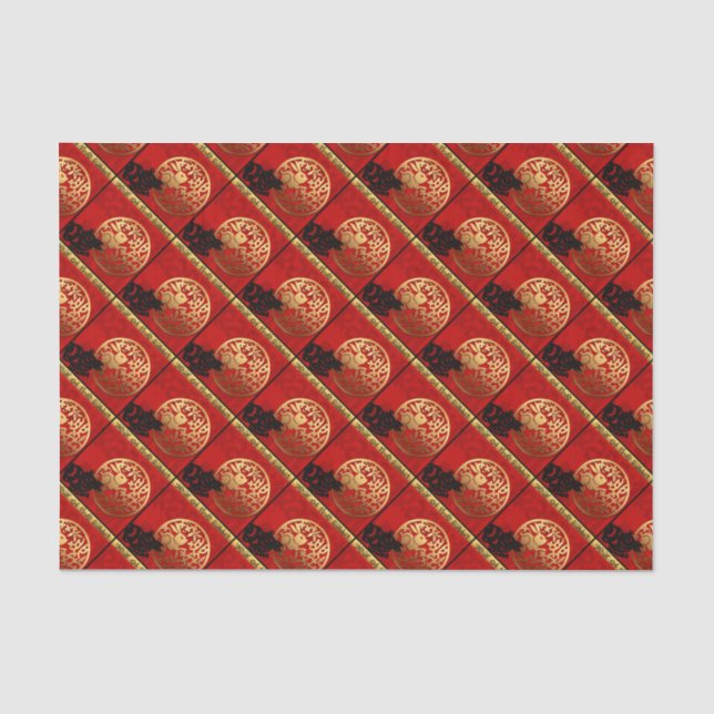 Papier Mousseline Cute Rabbit chinois Année Zodiac Anniversaire Tiss (Recto)