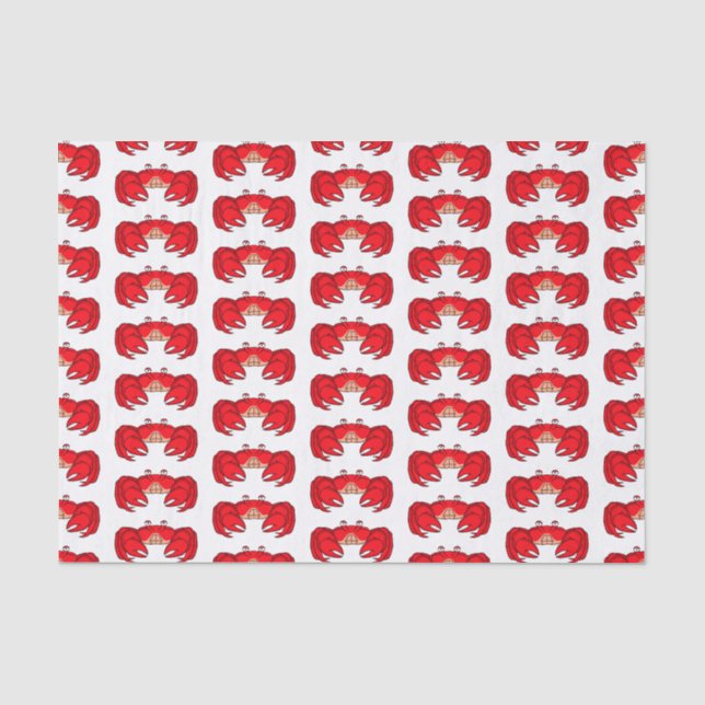 Papier Mousseline Cute red crab cartoon (Recto)