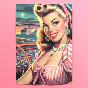 Papier Mousseline Cute Retro Girl