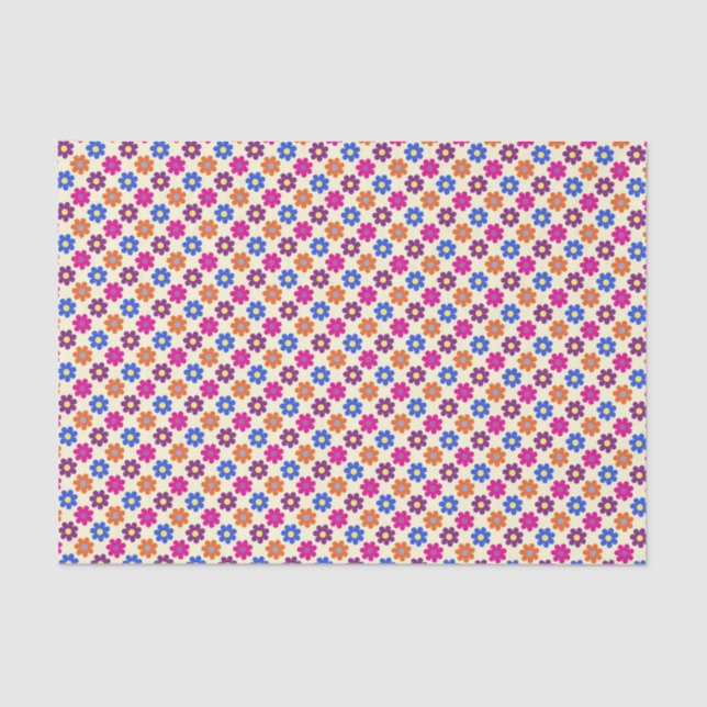 Papier Mousseline Cute Retro Penny Flower Pattern (Recto)