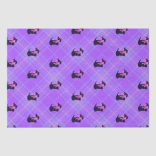 Papier Mousseline Cute rose violet Plaid écossais Terrier