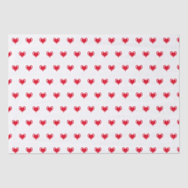 Papier Mousseline Cute Rouge Blanc Coeur Valentines Jour Motif Amour (Recto)