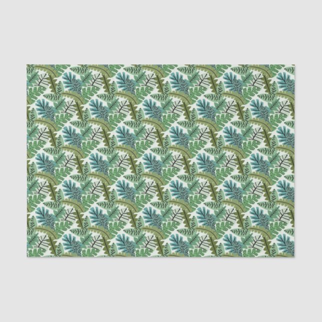 Papier Mousseline Cute Safari fête d'anniversaire Jungle Feuilles fe (Recto)