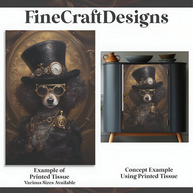 Papier Mousseline Cute Steampunk Chien En Peinture Casquette D3L Déc (Créateur téléchargé)