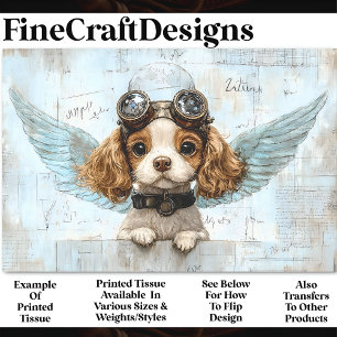 Papier Mousseline Cute Steampunk Spaniel Avec Ailes AW1 Découpage