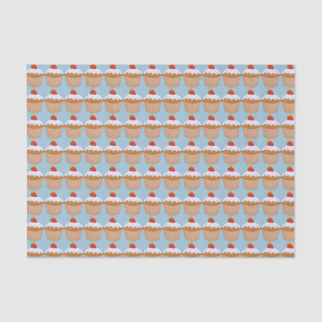 Papier Mousseline Cute Strawberry Bun Pattern (Recto)