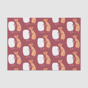 Papier Mousseline Cute sushi riz crevettes amis dessin animé
