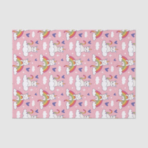 Papier Mousseline Cute Unicorn Chat arc-en-ciel Motif Saint Valentin