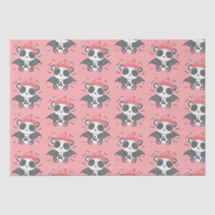 Papier Mousseline Cute Vampire Panda Bats Ghost Pink Halloween