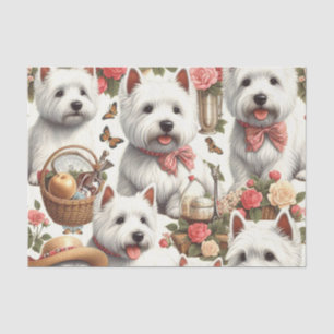 Papier Mousseline Cute West Highland White Terrier sans fil