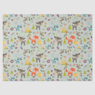 Papier Mousseline Cute Woodland Créatures Motif animal