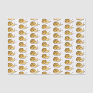 Papier Mousseline Cute yellow snail cartoon