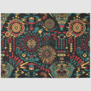 Papier Mousseline Cyan Vibrant "Motifs inspirés par le patrimoine" L