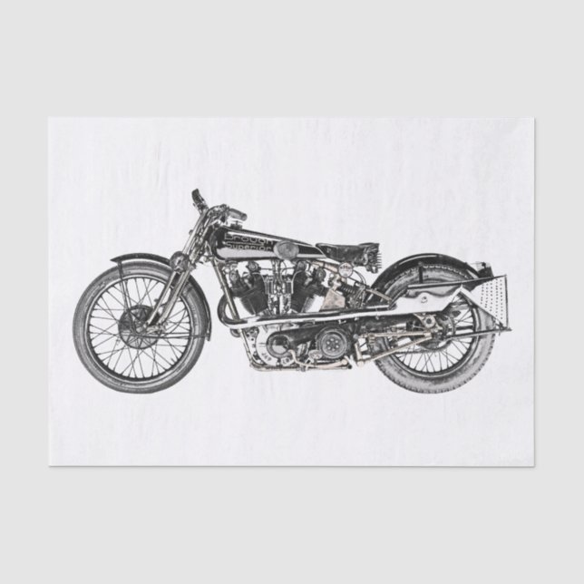 Papier Mousseline Cyclisme Brough Superior 1929 (Recto)