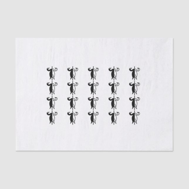 Papier Mousseline Cygne noir et blanc (Recto)