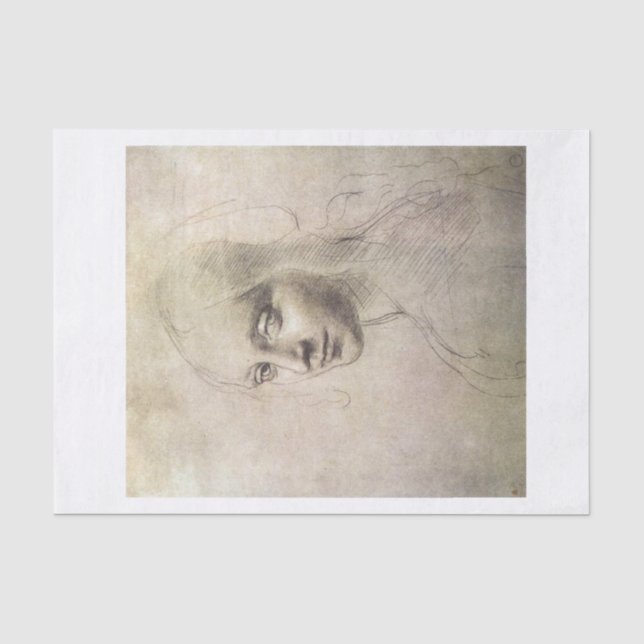 Papier Mousseline Da vinci fille visage découpage (Recto)