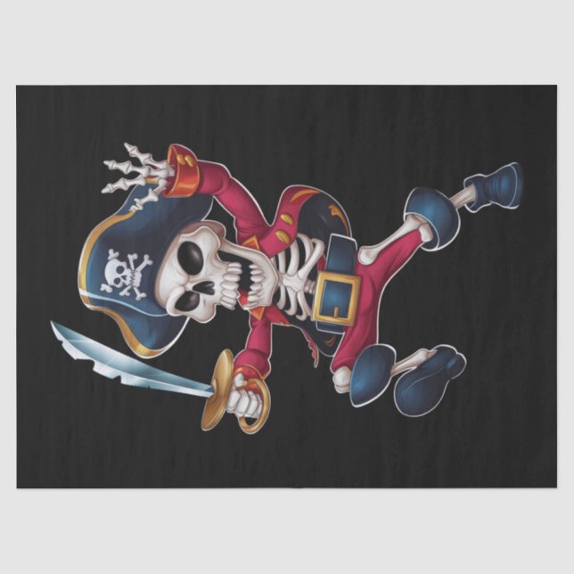 Papier Mousseline Dabbing Skeleton Pirate Halloween Jolly roger pour (Recto)
