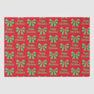 Papier Mousseline Dachshund Daxie Christmas Chien & Bow Red