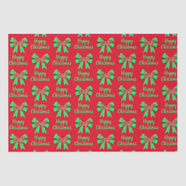 Papier Mousseline Dachshund Daxie Christmas Chien & Bow Red (Recto)