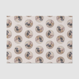 Papier Mousseline Dachshund Peinture Smooth Black & Tan Red Dog Art