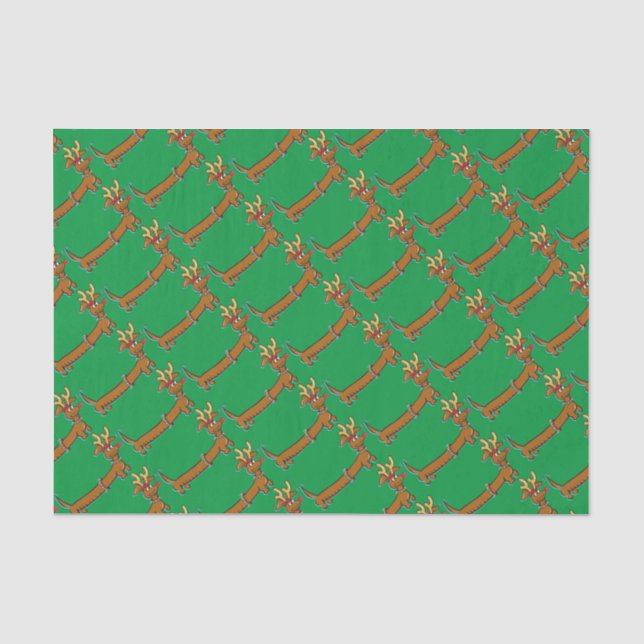 Papier Mousseline Dachshund Reindeer (Recto)