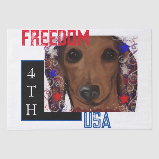 Papier Mousseline Dachshund Rouge      (Recto)