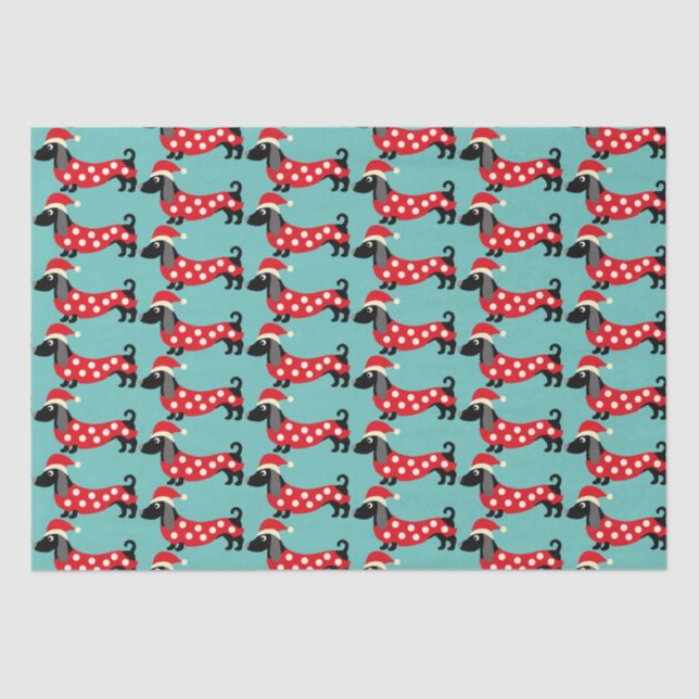 Papier Mousseline Dachshunds Festive (Recto)
