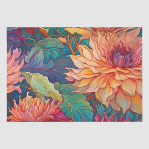 Papier Mousseline Dahlia Tapisserie florale