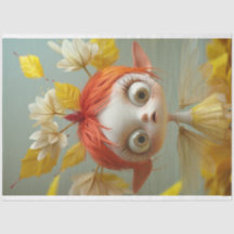 Daisies Jaunes Fairy Girl Découpage