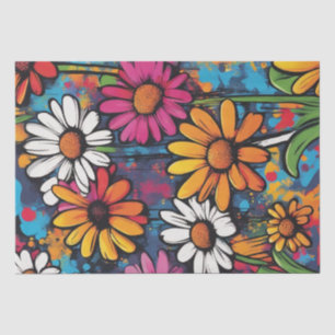 Papier Mousseline Daisy Delight Pop Art Blossoms papier découpage