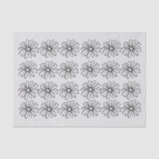 Papier Mousseline Daisys en gris