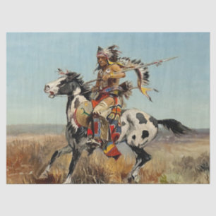 Papier Mousseline « Dakota Chief » Western Art de Charles M Russell