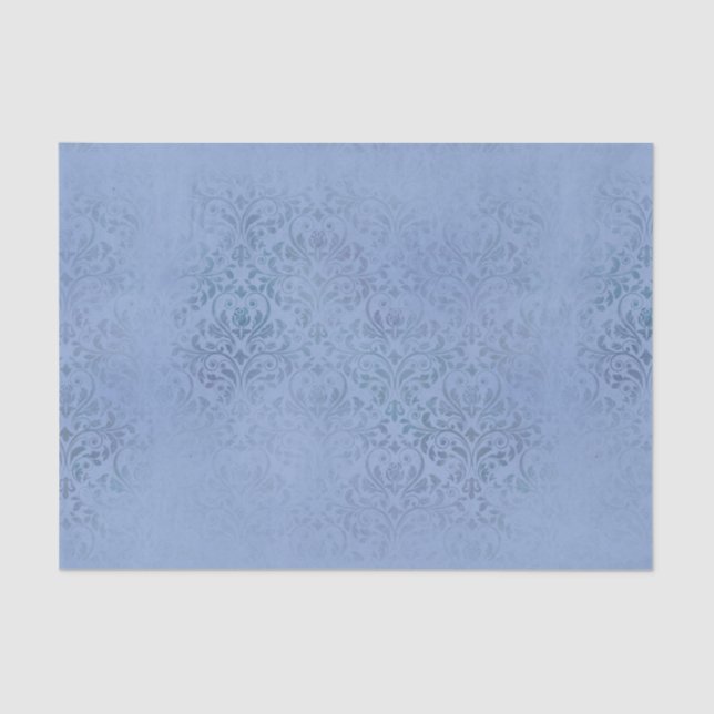 Papier Mousseline Damas bleu (Recto)