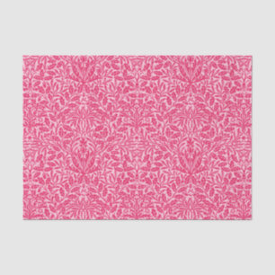 Papier Mousseline Damas florales Art Nouveau, rose profond de Fuchsi