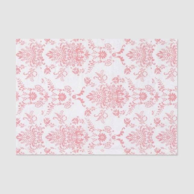Papier Mousseline Damas rose (Recto)